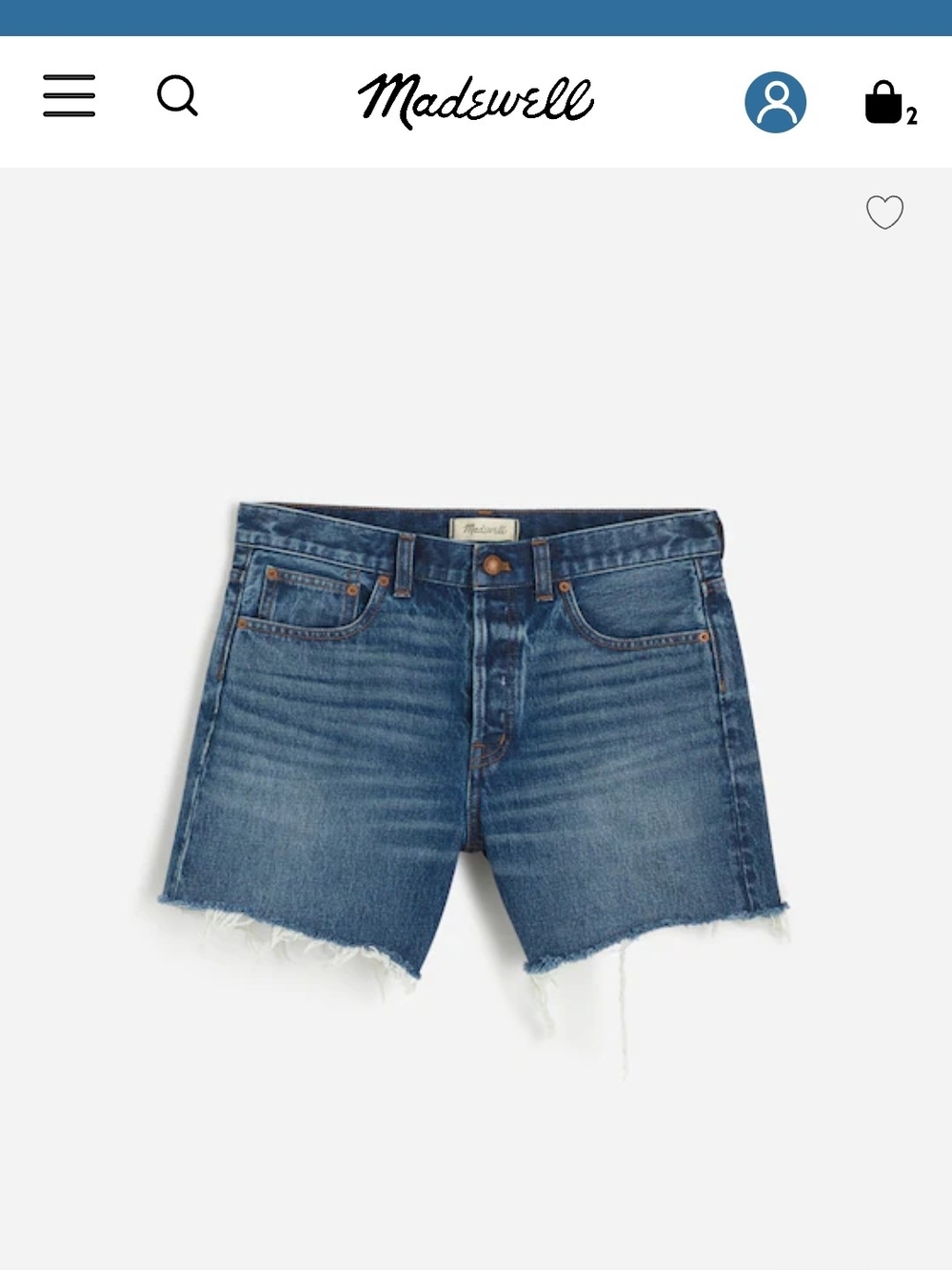 Madewell The Brynn Long Short In Polacheck Wash - Size 30